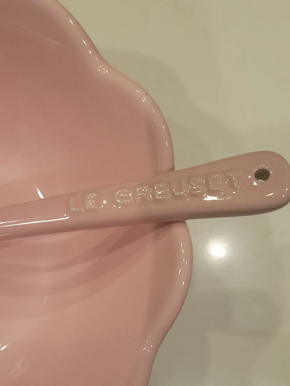 Le Creuset Chiffon Pink Bowl With Matching Cafe Spoon